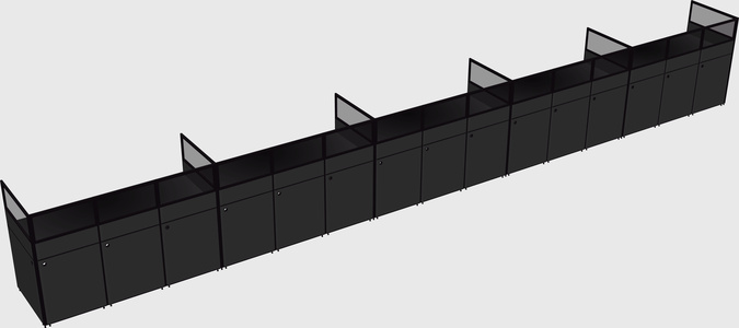 Shared rectangular cubicle