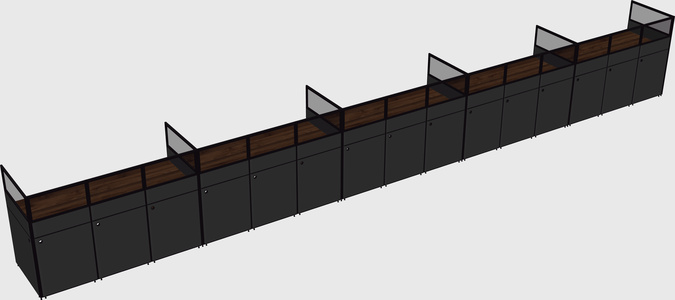 Shared rectangular cubicle