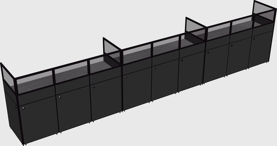 Shared rectangular cubicle