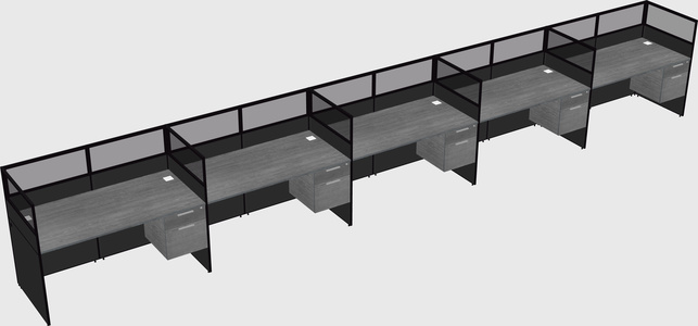 Shared rectangular cubicle