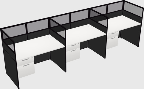 Shared rectangular cubicle