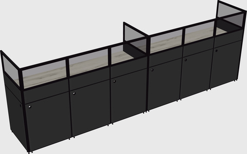 Shared rectangular cubicle