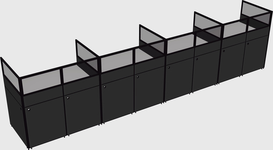 Shared rectangular cubicle