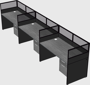 Shared rectangular cubicle