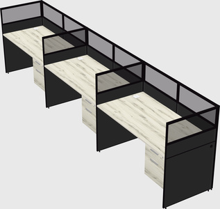 Shared rectangular cubicle