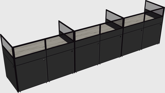 Shared rectangular cubicle