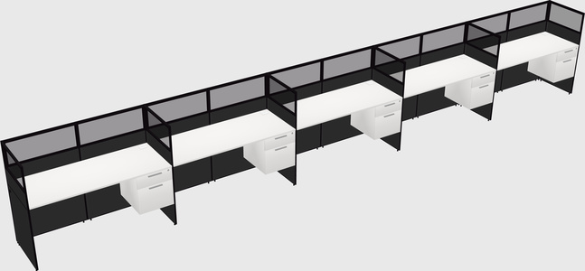 Shared rectangular cubicle