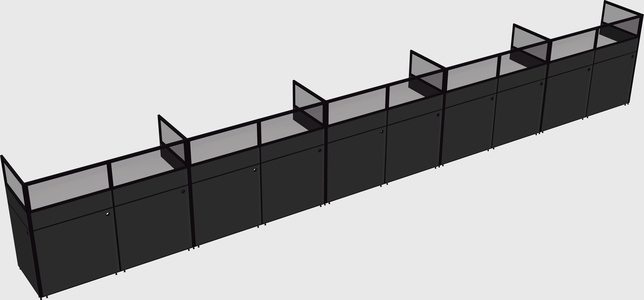 Shared rectangular cubicle