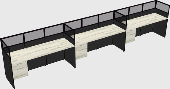 Shared rectangular cubicle