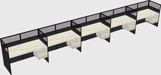 Shared rectangular cubicle