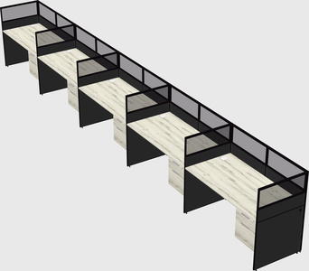 Shared rectangular cubicle