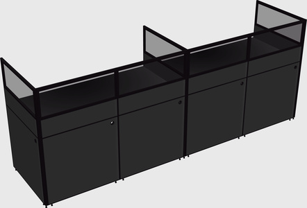 Shared rectangular cubicle
