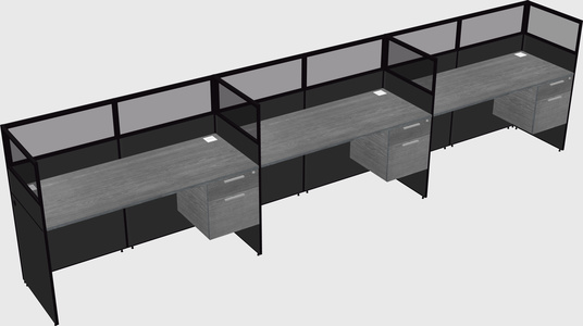 Shared rectangular cubicle