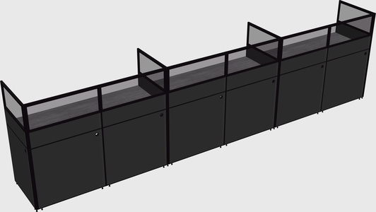 Shared rectangular cubicle