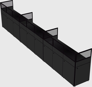Shared rectangular cubicle