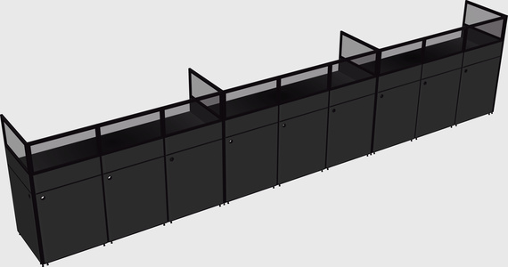 Shared rectangular cubicle