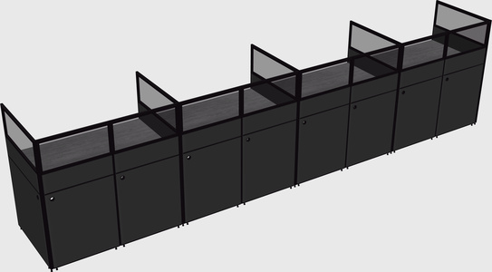 Shared rectangular cubicle