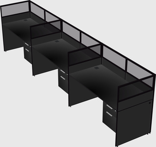 Shared rectangular cubicle