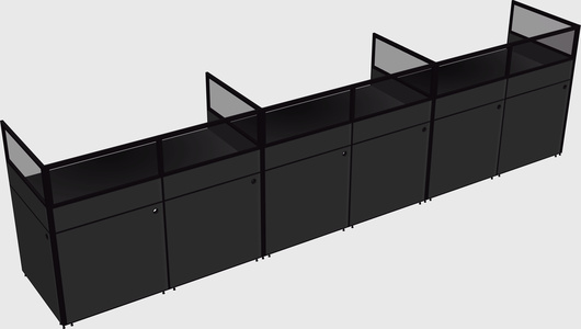 Shared rectangular cubicle