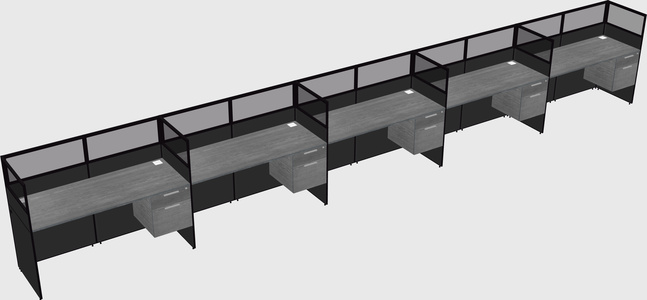 Shared rectangular cubicle