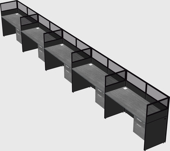 Shared rectangular cubicle