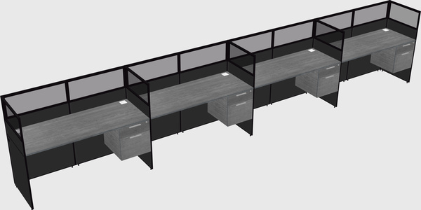 Shared rectangular cubicle