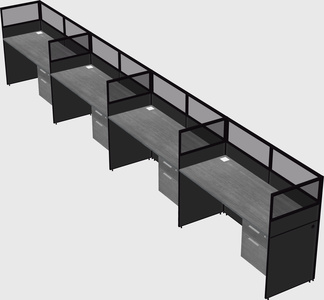 Shared rectangular cubicle