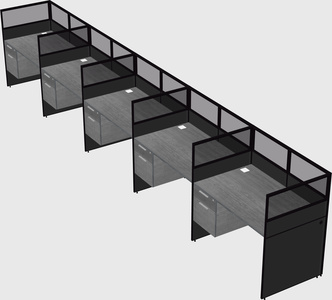 Shared rectangular cubicle