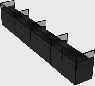 Shared rectangular cubicle