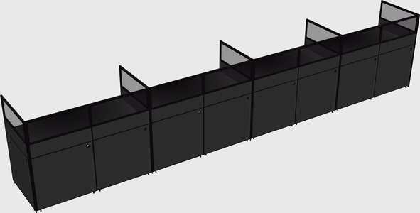 Shared rectangular cubicle