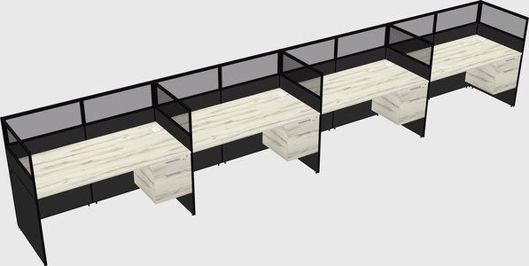 Shared rectangular cubicle