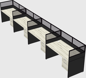 Shared rectangular cubicle