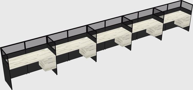 Shared rectangular cubicle
