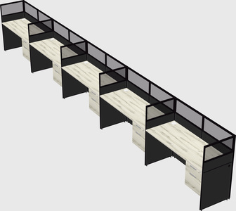 Shared rectangular cubicle