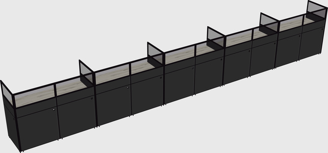Shared rectangular cubicle