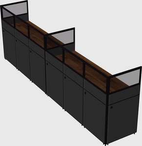 Shared rectangular cubicle