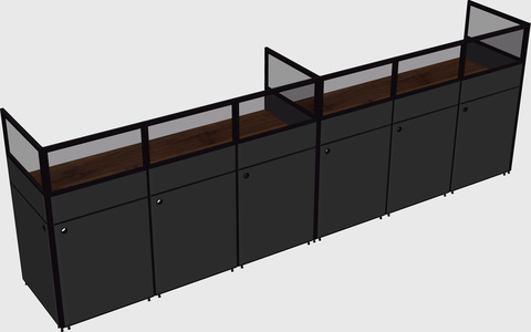 Shared rectangular cubicle