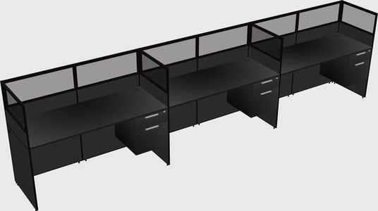 Shared rectangular cubicle