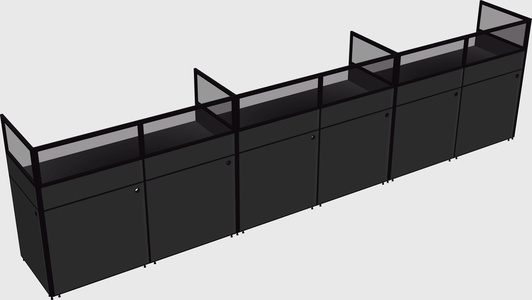 Shared rectangular cubicle