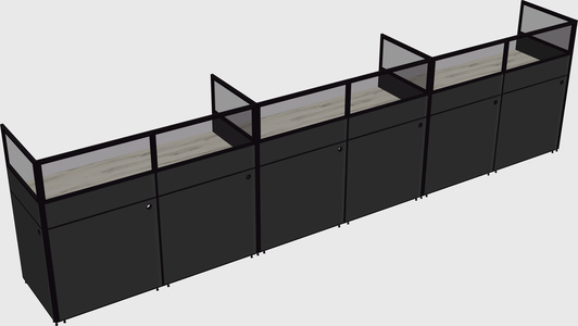 Shared rectangular cubicle