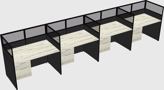 Shared rectangular cubicle