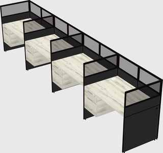 Shared rectangular cubicle
