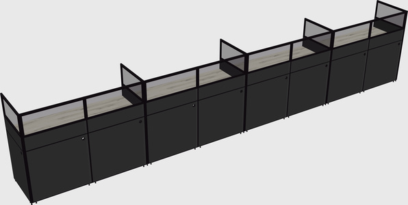 Shared rectangular cubicle