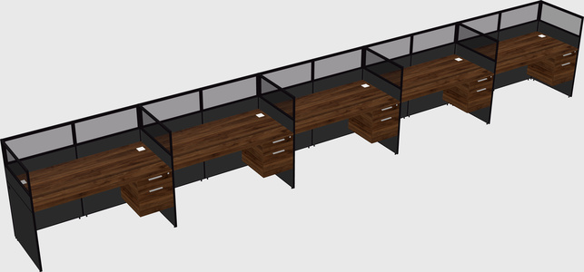 Shared rectangular cubicle