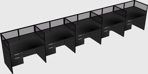 Shared rectangular cubicle