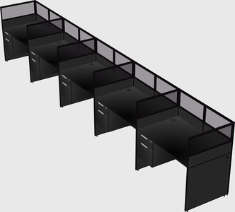 Shared rectangular cubicle