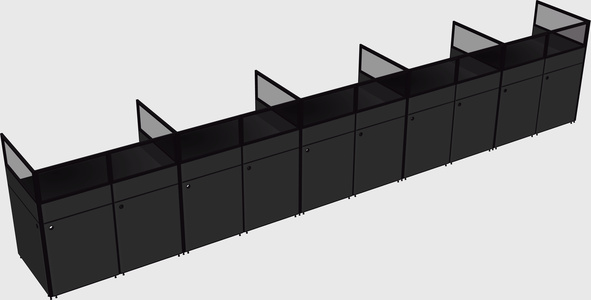 Shared rectangular cubicle