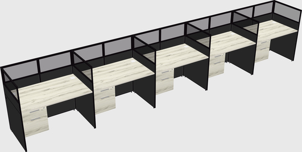 Shared rectangular cubicle