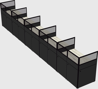 Shared rectangular cubicle