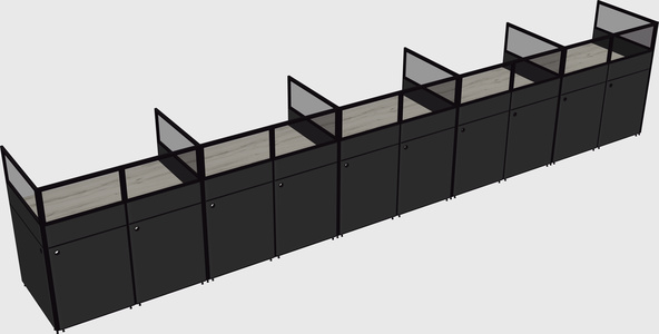 Shared rectangular cubicle